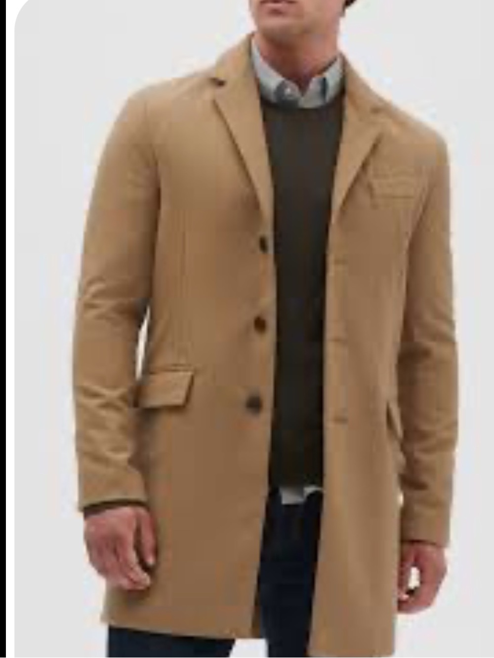 Banana Republic Men's Camel Wool Mix Coat Size M